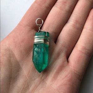 Aquamarine Quartz Gumdrop Pendant